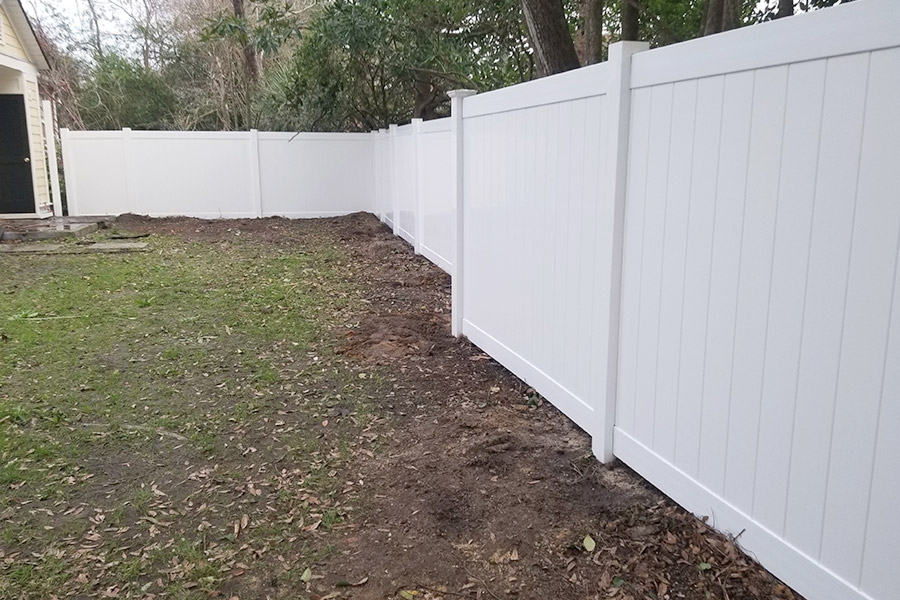 New White Backyard Fence